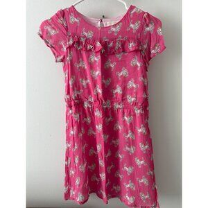 Mini Boden Girls Pink Poodle Dog Print Summer Dress 9-10Y 100% Cotton